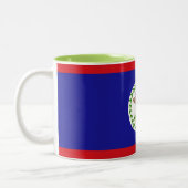 Belizaanse vlag tweekleurige koffiemok (Links)