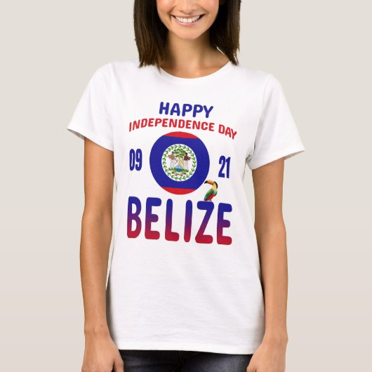Belize 43e Onafhankelijkheidsdag Belizean Pride Fl T-shirt (Voorkant)