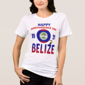 Belize 43e Onafhankelijkheidsdag Belizean Pride Fl Tri-Blend Shirt (Voorkant)