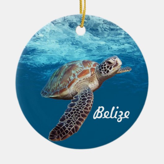 Belize Aangepast kerstversiering Keramisch Ornament (Voorkant)