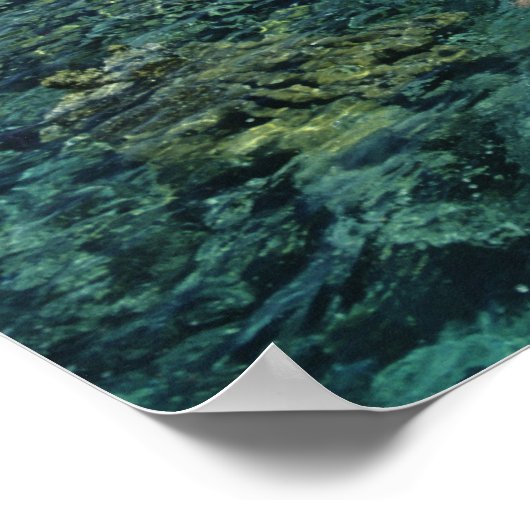 Belize, Barrier Reef, Lighthouse Reef, blauw Poster (Hoek)