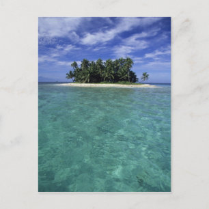 Belize, Barrier Reef, ongenoemd eiland of kade. Briefkaart