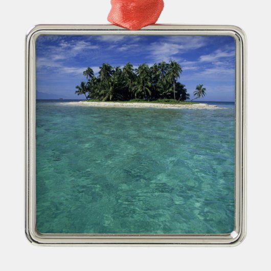 Belize, Barrier Reef, ongenoemd eiland of kade. Metalen Ornament (Voorkant)