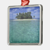 Belize, Barrier Reef, ongenoemd eiland of kade. Metalen Ornament (Links)