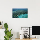 Belize, Barrièrerif, Lighthouse Reef, Blauw Poster (Thuiskantoor)