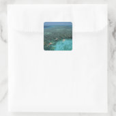 Belize, Barrièrerif, Lighthouse Reef, Blauw Vierkante Sticker (Tas)