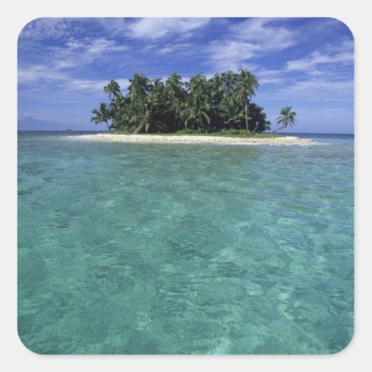 Belize, Barrièrerif, Onbenoemd eiland of kade. Vierkante Sticker (Voorkant)