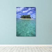 Belize, Barrièrerif, Onbenoemd eiland of kaimaneil Canvas Afdruk (Insitu (Houten vloer))