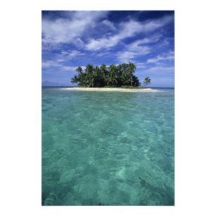 Belize, Barrièrerif, Onbenoemd eiland of kaimaneil Foto Afdruk