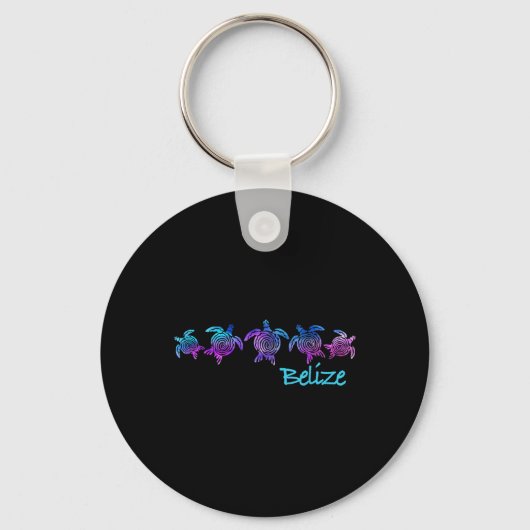 Belize Beach Design _ Tribal Turtle Gift Sleutelhanger (Voorkant)
