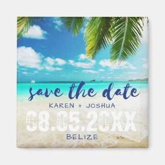 Belize Beach Destination Wedding Save the Dates Magneet