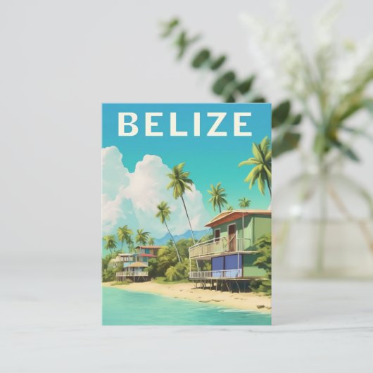 Belize Beach House Reizen Briefkaart (Staand voorkant)