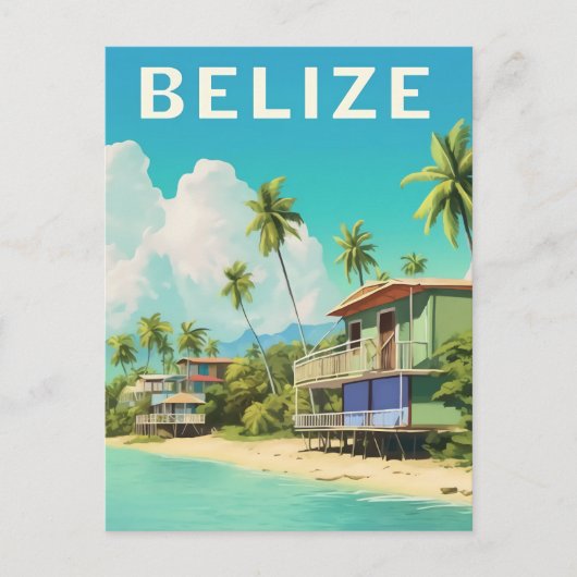 Belize Beach House Reizen Briefkaart (Voorkant)