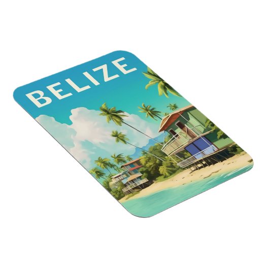 Belize Beach House Reizen Souvenir Magneet (Rechterzijde)