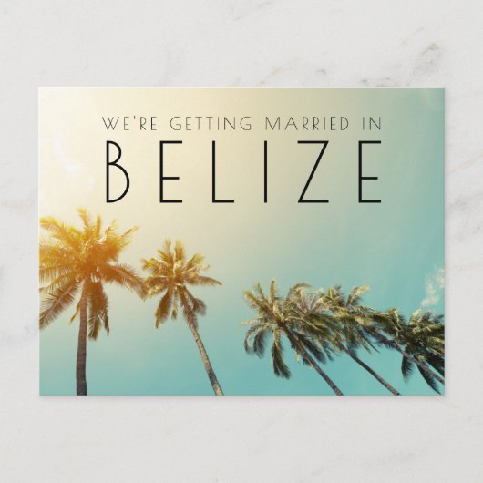 Belize Beach Wedding Save the Date Aankondigingskaart (Voorkant)