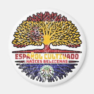 Belize Belizaan Spanje Spaans Boomwortels Vlag Magneet