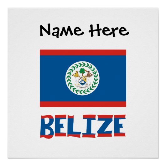 Belize Belizaanse Vlag Gepersonaliseerd  Perfect Poster (Voorkant)