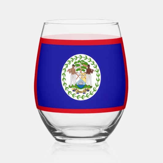 Belize Belizaanse Vlag Wapen Steel Glas (Voorkant)