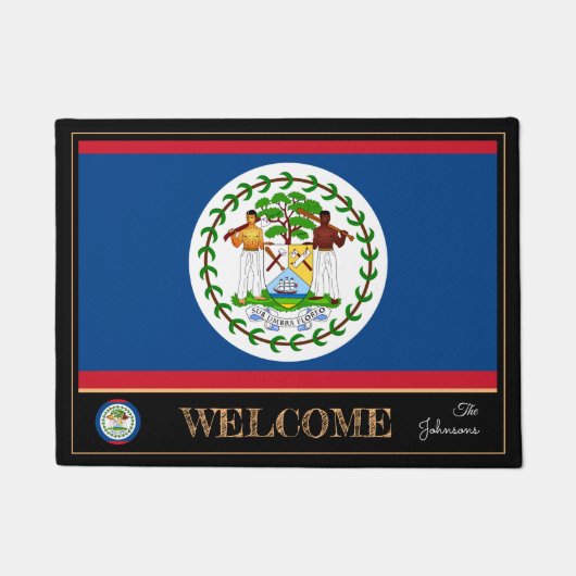 Belize & Belize Flag house mats /sport Welcome Deurmat (Voorkant)