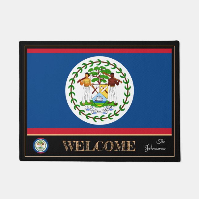 Belize & Belize Flag house mats /sport Welcome Deurmat (Voorkant)