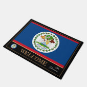 Belize & Belize Flag house mats /sport Welcome Deurmat (Schuin)