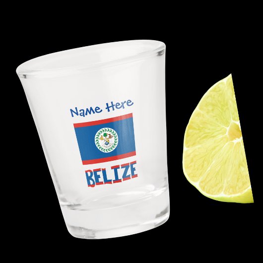 Belize Belize Vlag Blauw Personalisatie Shot Glas