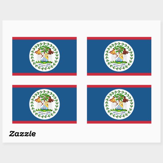 Belize/Belize Vlag Rechthoekige Sticker (Vel)