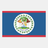 Belize/Belize Vlag Rechthoekige Sticker (Voorkant)