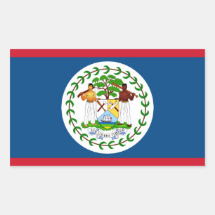 Belize/Belize Vlag Rechthoekige Sticker