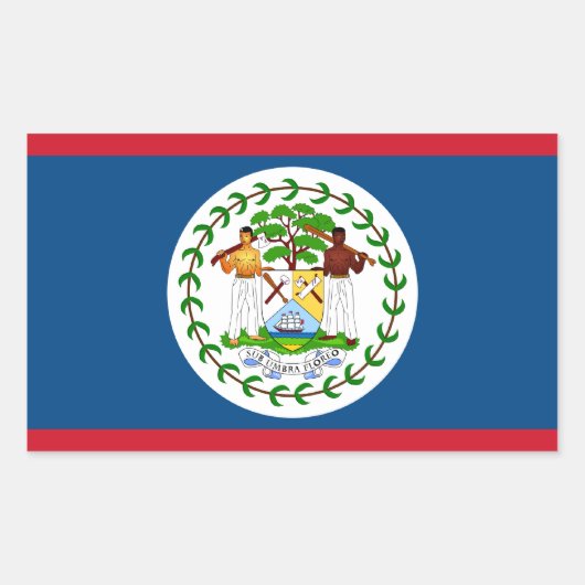 Belize/Belize Vlag Rechthoekige Sticker (Voorkant)