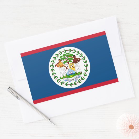 Belize/Belize Vlag Rechthoekige Sticker (Envelop)