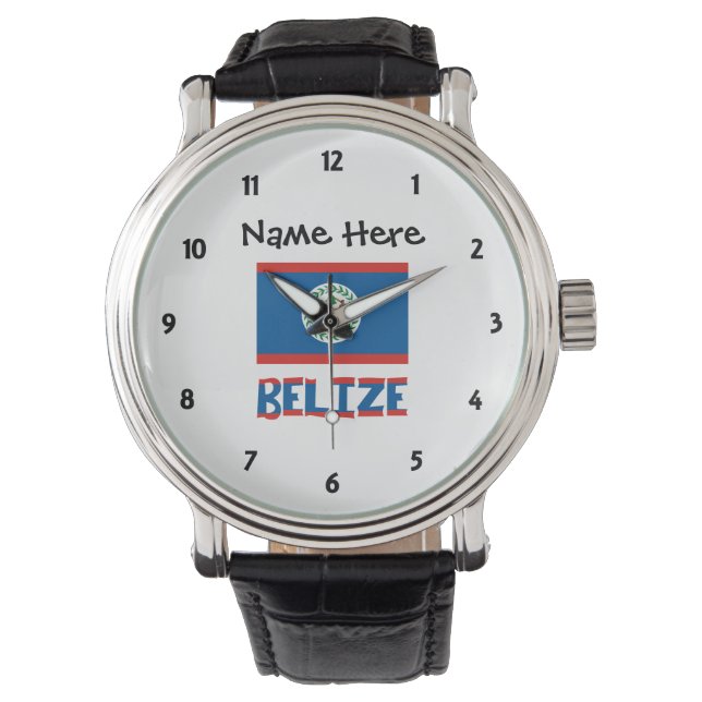 Belize Belizeaanse Vlag Persoonlijk Horloge (Voorkant)