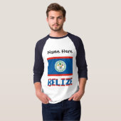Belize Belizeaanse Vlag Persoonlijk T-shirt (Voorkant volledig)
