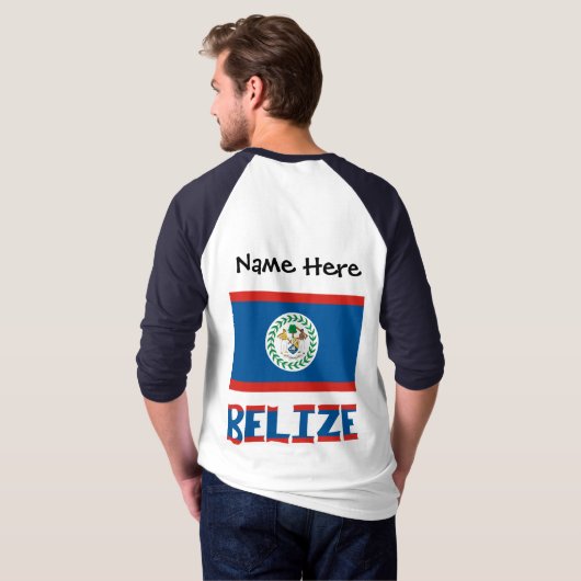 Belize Belizeaanse Vlag Persoonlijk T-shirt (Achterkant volledig)