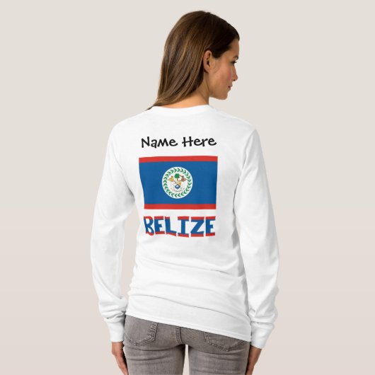 Belize Belizeaanse Vlag Persoonlijk  T-shirt (Achterkant volledig)