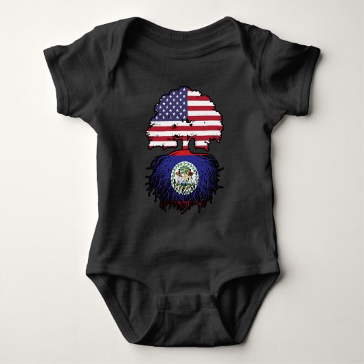 Belize Belizean American USA Tree Roots Flag Romper (Voorkant)