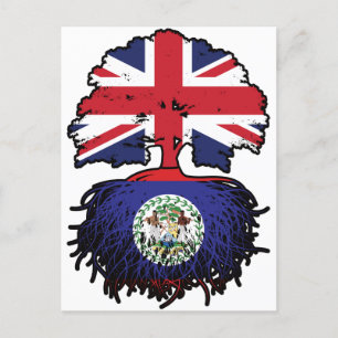 Belize Belizean British Tree Roots Flag Briefkaart