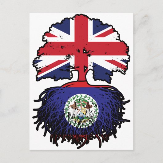 Belize Belizean British Tree Roots Flag Briefkaart (Voorkant)