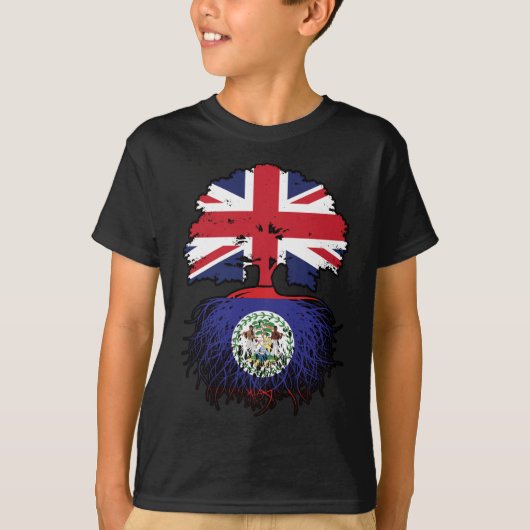 Belize Belizean British Tree Roots Flag T-shirt (Voorkant)