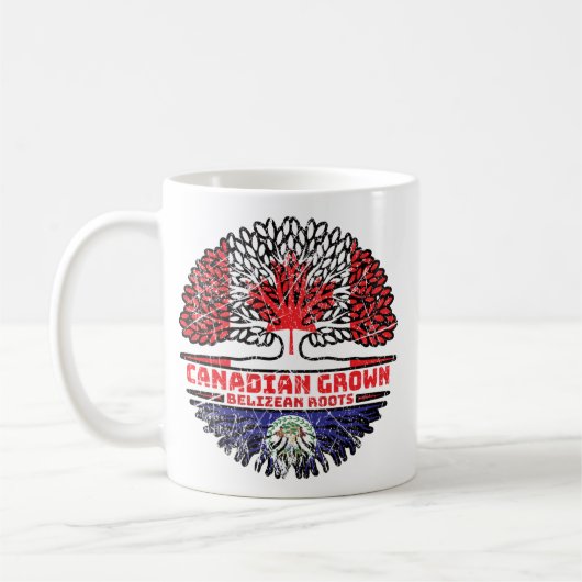 Belize Belizean Canadian Canada Tree Roots Flag Koffiemok (Links)