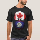 Belize Belizean Canadian Canada Tree Roots Flag T-shirt (Voorkant)