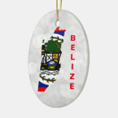 Belize Belizean Flagkaart Keramisch Ornament (Links)