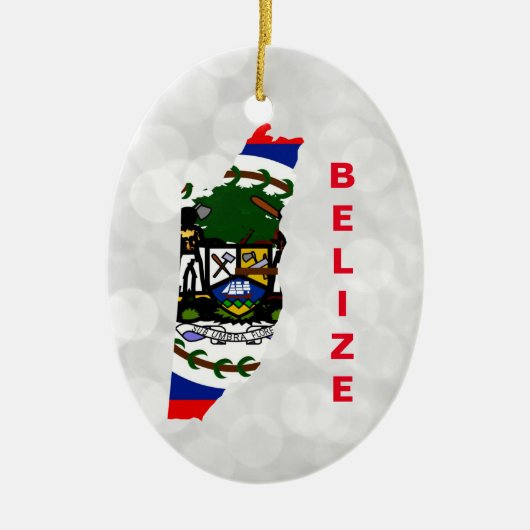 Belize Belizean Flagkaart Keramisch Ornament (Voorkant)