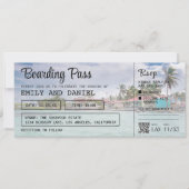 Belize Bestemming Boarding Pass Bruiloft Kaart (Voorkant)