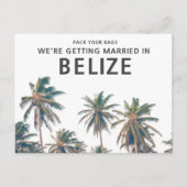 Belize Bestemming Bruiloft Save the Date Aankondigingskaart (Voorkant)