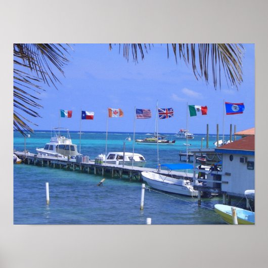Belize Boats Poster (Voorkant)