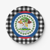 Belize Bord, buffelvlecht en Belize vlag Papieren Bordje (Voorkant)