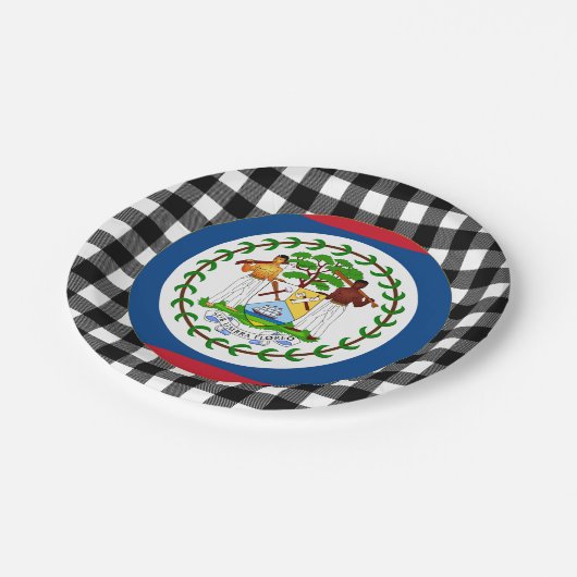 Belize Bord, buffelvlecht en Belize vlag Papieren Bordje (Gekanteld)