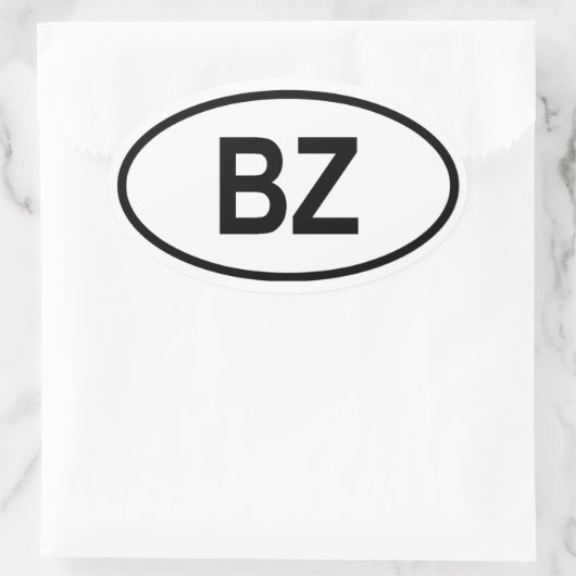 Belize "BZ" Ovale Sticker (Tas)