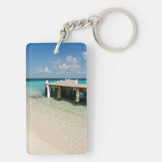 Belize, Caraïbisch Zee, Goff Caye. Een klein eilan Sleutelhanger (achterkant)